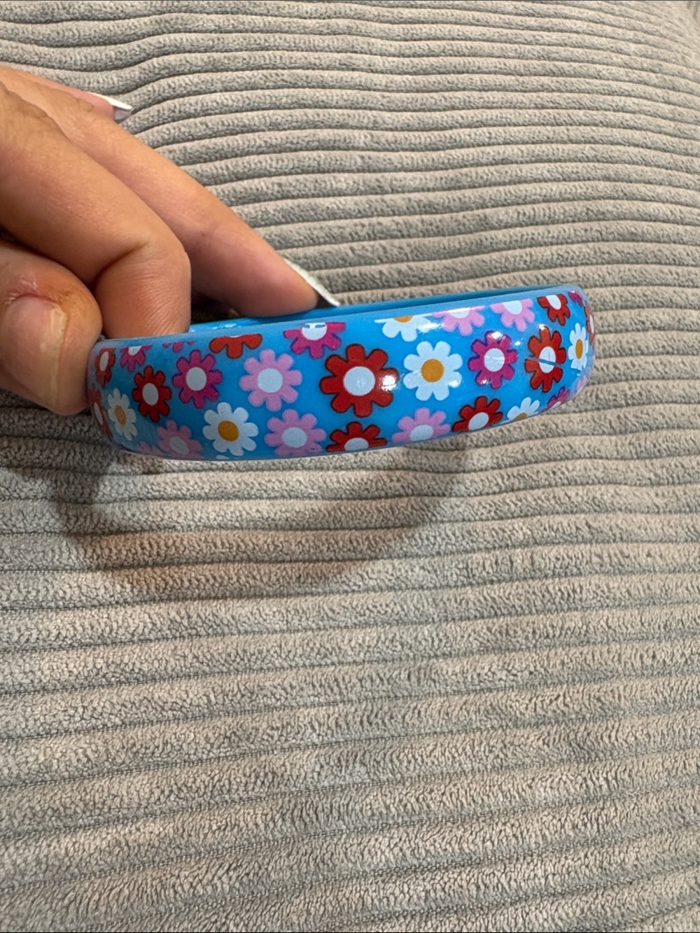 Unbranded Bangle Bracelet Womens OS Blue Good Floral Resin Daisy Retro 70s Style